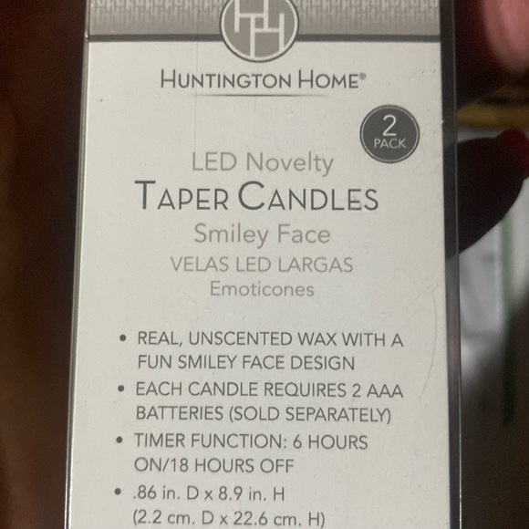 Huntington Home 2 Pack Smile LED Novelty Taper Candles - Picture 7 of 9